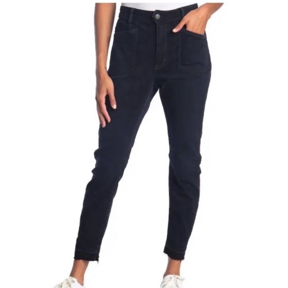 Free People Ivy Jeans Skinny Released Hem 9” Rise Navy 26 - Picture 2 of 11